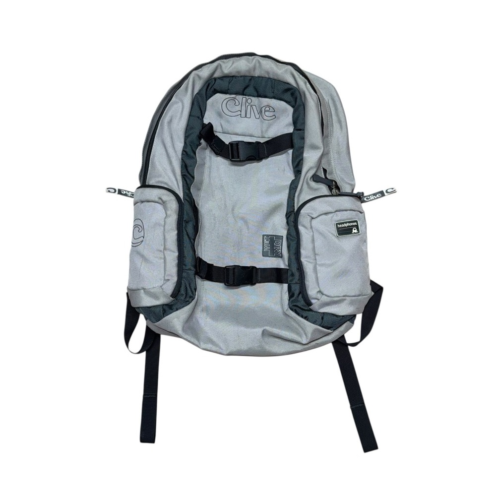 Clive Grey/Khaki Backpack Skateboarder Bag With Pockets 90s Snowboarding